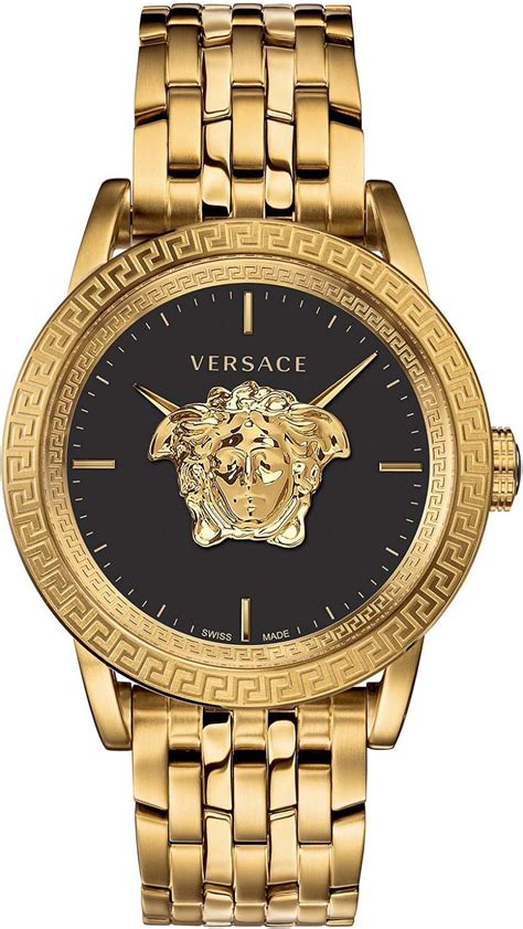 versace men's swiss made apollo gold ip bracelet watch|versace eam watch.